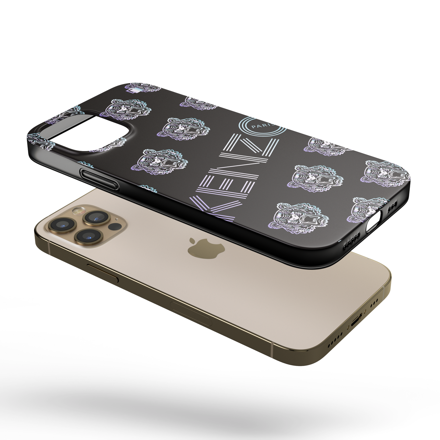 iPhone CP Print Case KNZ Tiger Heads Iridescent