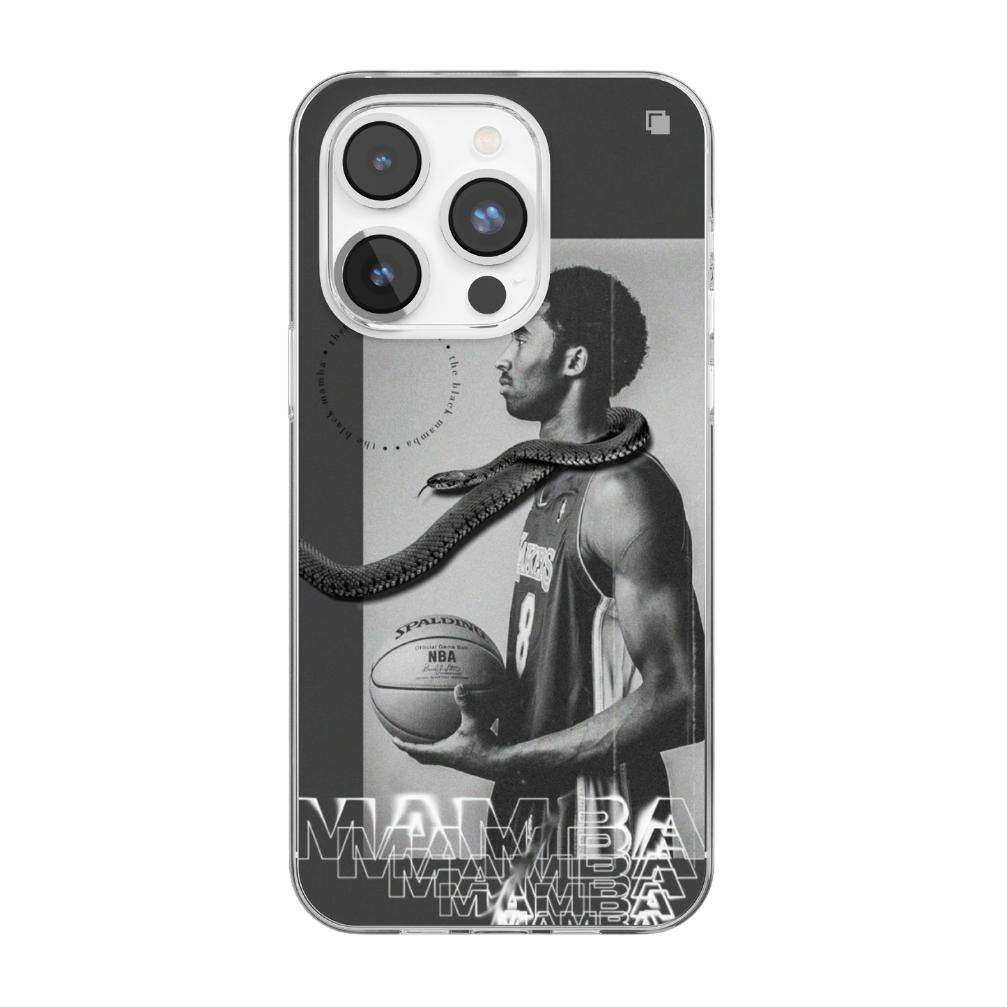 iPhone CP Print Case Kobe Mamba Monochrome