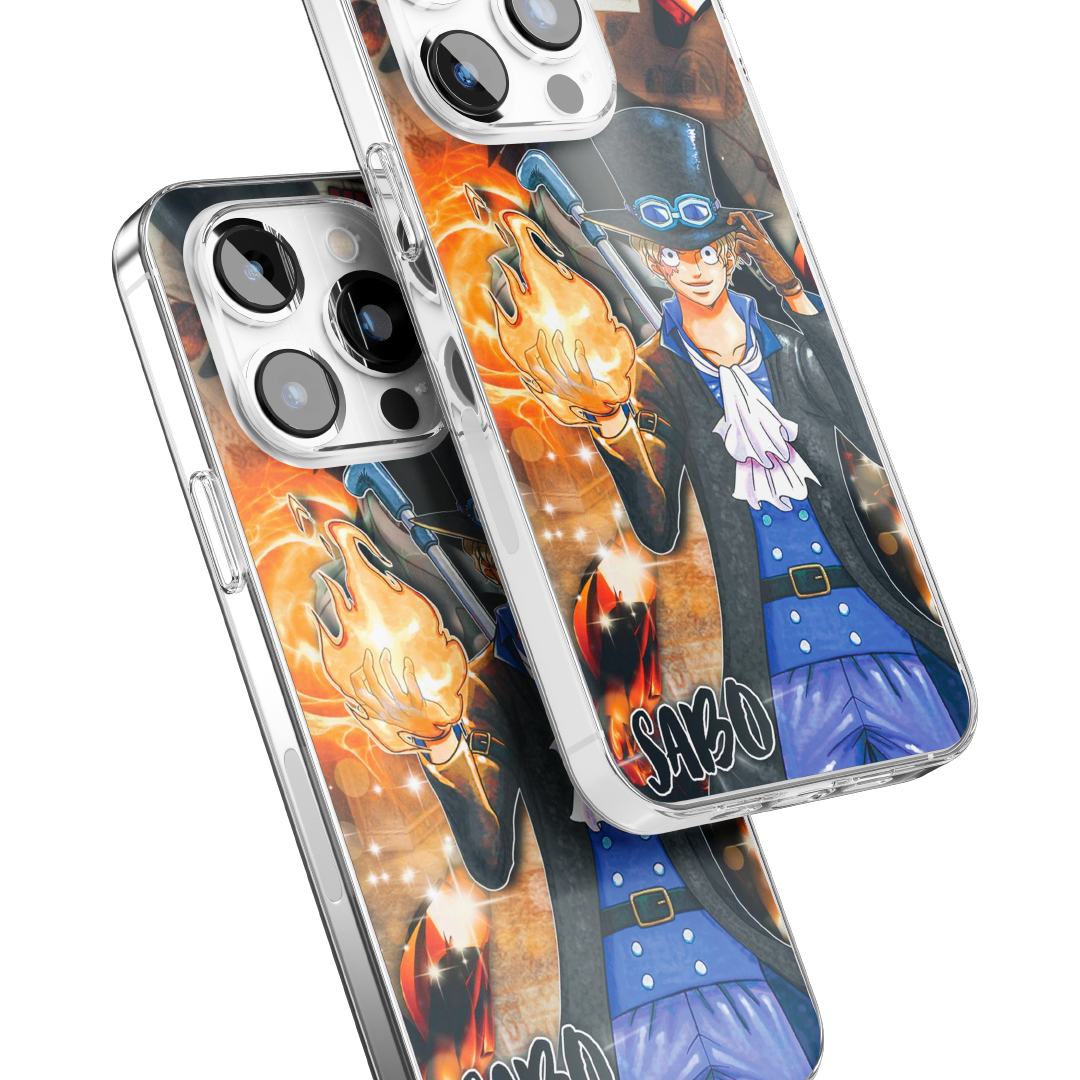 iPhone CP Print Case One Piece Sabo Flame