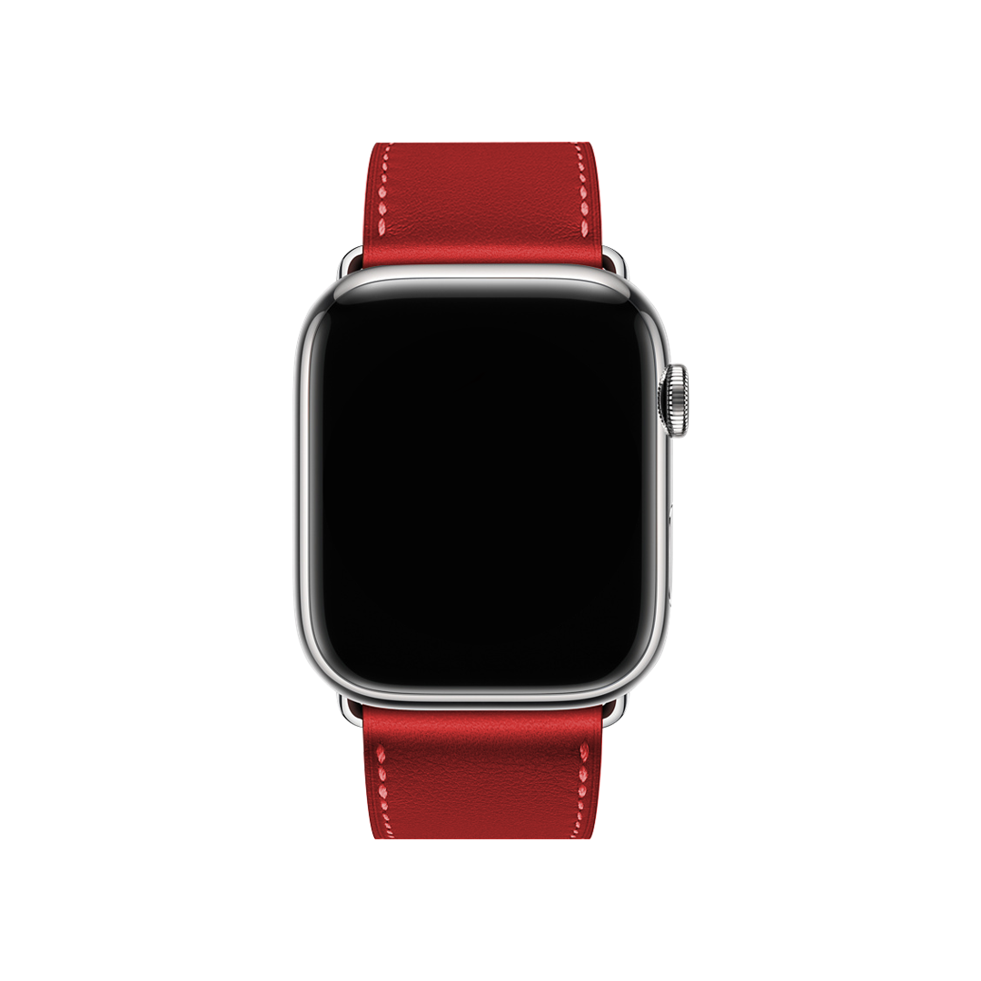 Apple Watch Faux Leather Band Red Glitch Techs