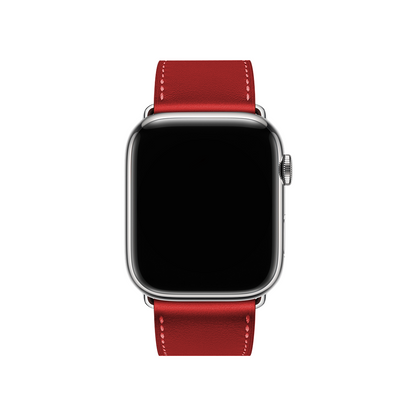 Apple Watch Faux Leather Band Red